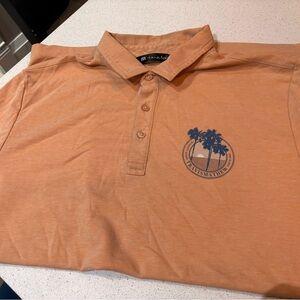 Travis Mathew Men's Orange Polo Shirt - size medium